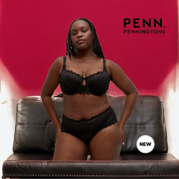 NWOT, Penningtons, Plus Size Unlined Lace Bra, 42 DDD, Black 🫦 - Picture 1 of 10